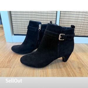 Sam Edelman Women's Black Ankle Booties with Buckle Size 7.5